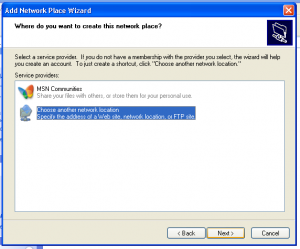 Choose another network location Choose another network location