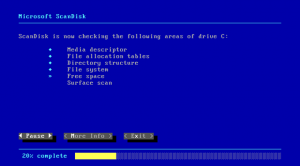 Scandisk runs to make sure the hard drive is in proper working condition