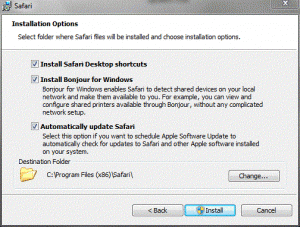 Safari Install Options
